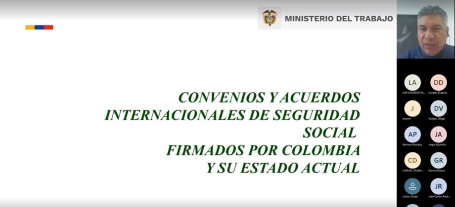 Con éxito, se realizó la charla virtual: Convenios y Acuerdos Internacionales de Seguridad Social firmados por Colombia y su Estado Actual 