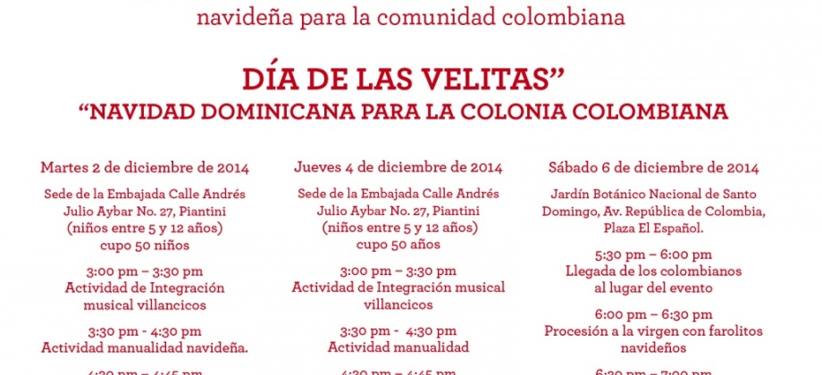Celebración día de las velitas en el Consulado de Colombia en Santo Domingo