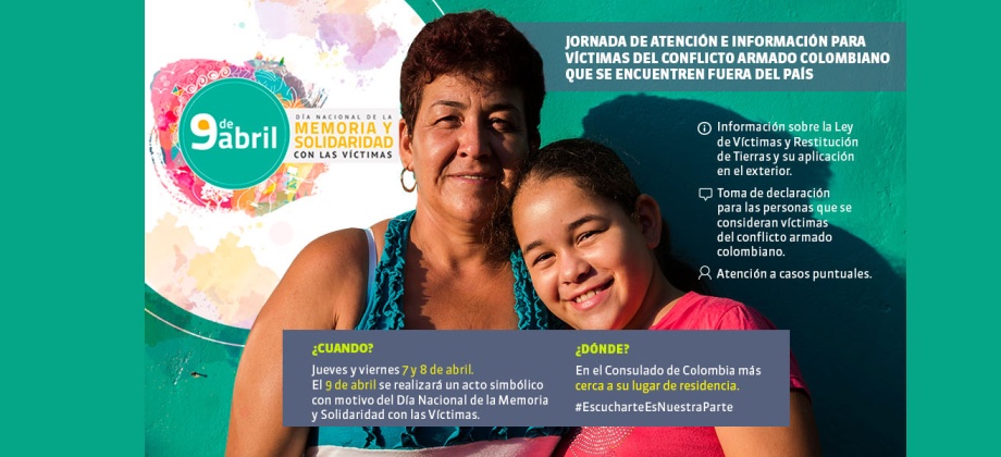 El Consulado de Colombia en Santo domingo invita a la conmemoración del Día de la Memoria y Solidaridad con las víctimas del conflicto armado